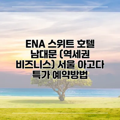 ENA 스위트 호텔 남대문 (역세권 비즈니스) 서울 아고다 특가 예약방법