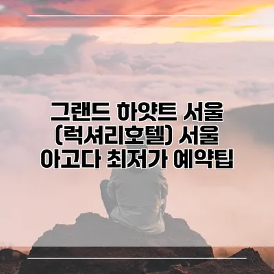 그랜드 하얏트 서울 (럭셔리호텔) 서울 아고다 최저가 예약팁