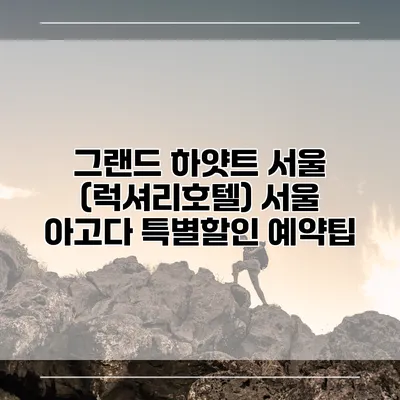 그랜드 하얏트 서울 (럭셔리호텔) 서울 아고다 특별할인 예약팁