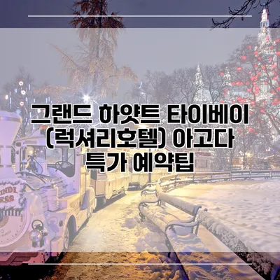 그랜드 하얏트 타이베이 (럭셔리호텔) 아고다 특가 예약팁