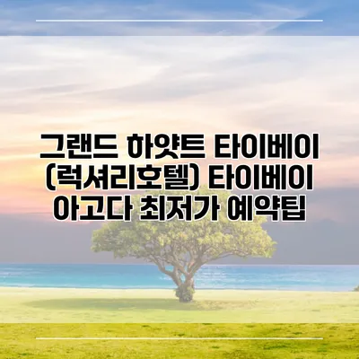그랜드 하얏트 타이베이 (럭셔리호텔) 타이베이 아고다 최저가 예약팁