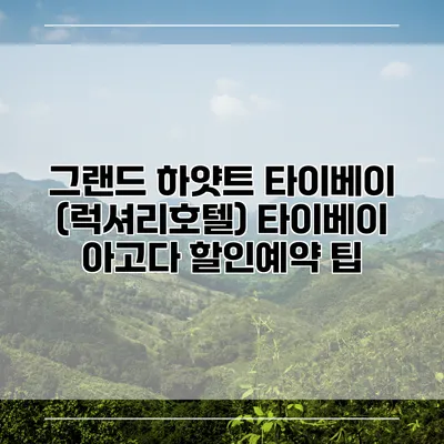 그랜드 하얏트 타이베이 (럭셔리호텔) 타이베이 아고다 할인예약 팁