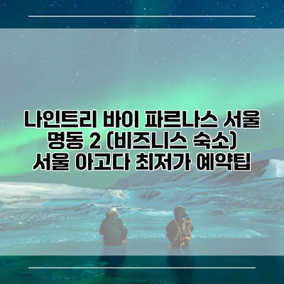 나인트리 바이 파르나스 서울 명동 2 (비즈니스 숙소) 서울 아고다 최저가 예약팁