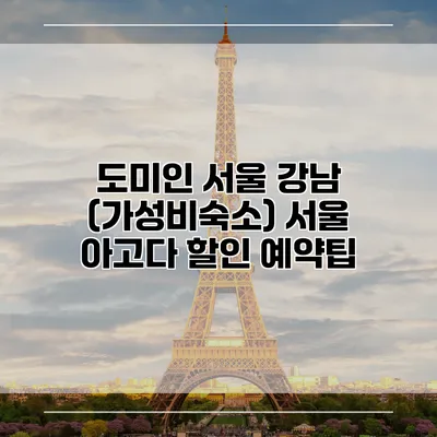 도미인 서울 강남 (가성비숙소) 서울 아고다 할인 예약팁