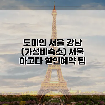 도미인 서울 강남 (가성비숙소) 서울 아고다 할인예약 팁