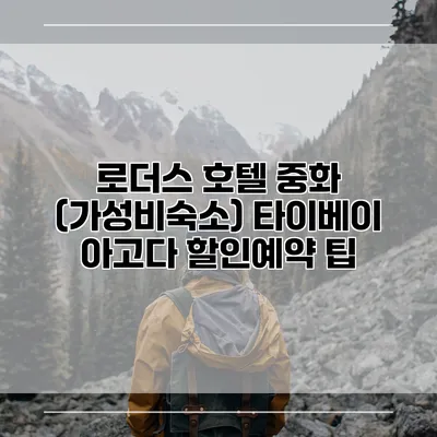 로더스 호텔 중화 (가성비숙소) 타이베이 아고다 할인예약 팁