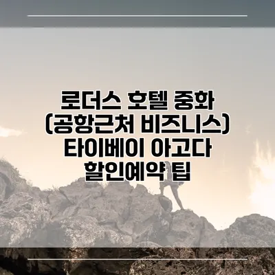 로더스 호텔 중화 (공항근처 비즈니스) 타이베이 아고다 할인예약 팁