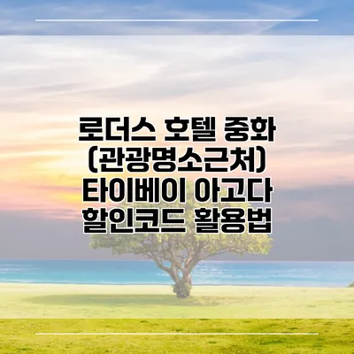 로더스 호텔 중화 (관광명소근처) 타이베이 아고다 할인코드 활용법