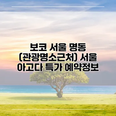 보코 서울 명동 (관광명소근처) 서울 아고다 특가 예약정보