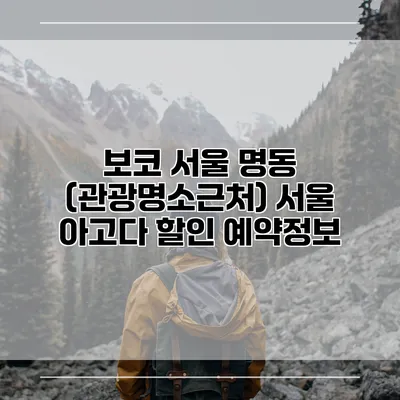 보코 서울 명동 (관광명소근처) 서울 아고다 할인 예약정보
