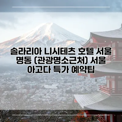 솔라리아 니시테츠 호텔 서울 명동 (관광명소근처) 서울 아고다 특가 예약팁