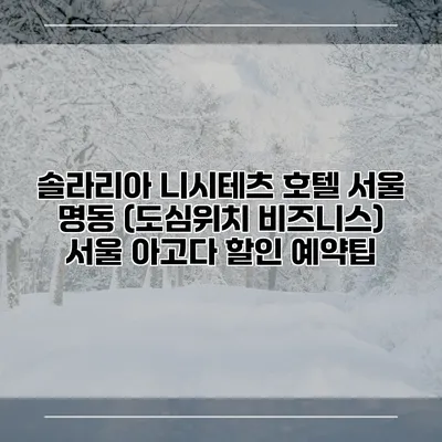 솔라리아 니시테츠 호텔 서울 명동 (도심위치 비즈니스) 서울 아고다 할인 예약팁