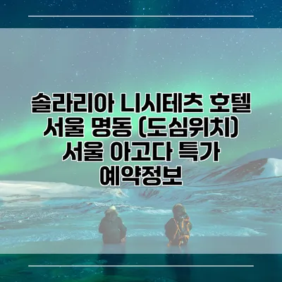 솔라리아 니시테츠 호텔 서울 명동 (도심위치) 서울 아고다 특가 예약정보