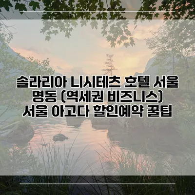 솔라리아 니시테츠 호텔 서울 명동 (역세권 비즈니스) 서울 아고다 할인예약 꿀팁