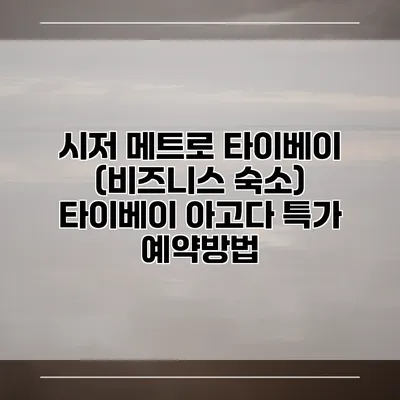 시저 메트로 타이베이 (비즈니스 숙소) 타이베이 아고다 특가 예약방법