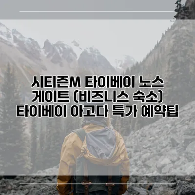 시티즌M 타이베이 노스 게이트 (비즈니스 숙소) 타이베이 아고다 특가 예약팁