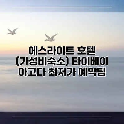 에스라이트 호텔 (가성비숙소) 타이베이 아고다 최저가 예약팁