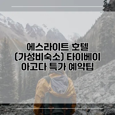 에스라이트 호텔 (가성비숙소) 타이베이 아고다 특가 예약팁