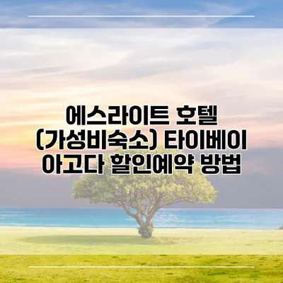 에스라이트 호텔 (가성비숙소) 타이베이 아고다 할인예약 방법