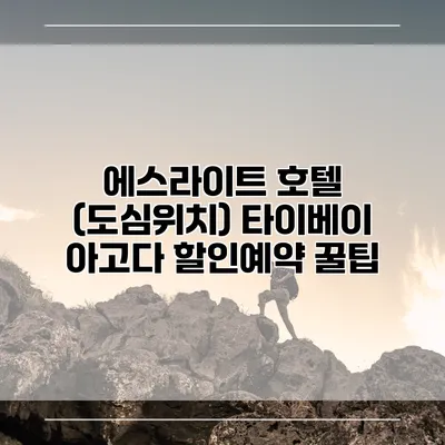 에스라이트 호텔 (도심위치) 타이베이 아고다 할인예약 꿀팁