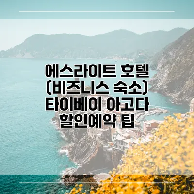 에스라이트 호텔 (비즈니스 숙소) 타이베이 아고다 할인예약 팁