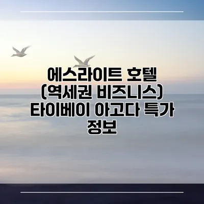 에스라이트 호텔 (역세권 비즈니스) 타이베이 아고다 특가 정보