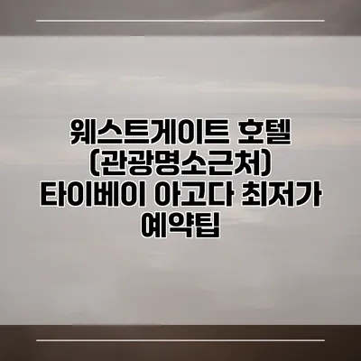 웨스트게이트 호텔 (관광명소근처) 타이베이 아고다 최저가 예약팁