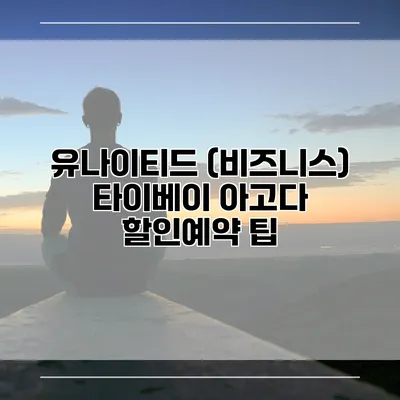 유나이티드 (비즈니스) 타이베이 아고다 할인예약 팁