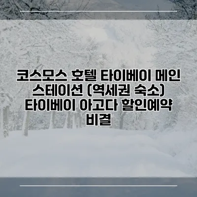 코스모스 호텔 타이베이 메인 스테이션 (역세권 숙소) 타이베이 아고다 할인예약 비결