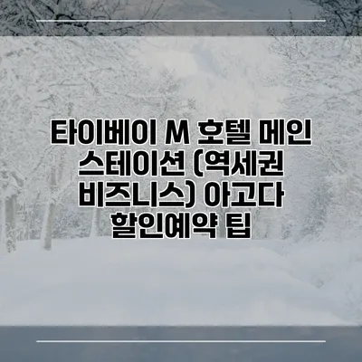 타이베이 M 호텔 메인 스테이션 (역세권 비즈니스) 아고다 할인예약 팁
