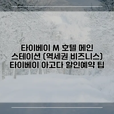 타이베이 M 호텔 메인 스테이션 (역세권 비즈니스) 타이베이 아고다 할인예약 팁