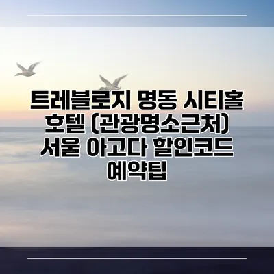 트레블로지 명동 시티홀 호텔 (관광명소근처) 서울 아고다 할인코드 예약팁