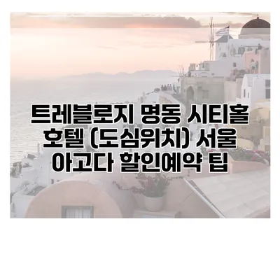 트레블로지 명동 시티홀 호텔 (도심위치) 서울 아고다 할인예약 팁