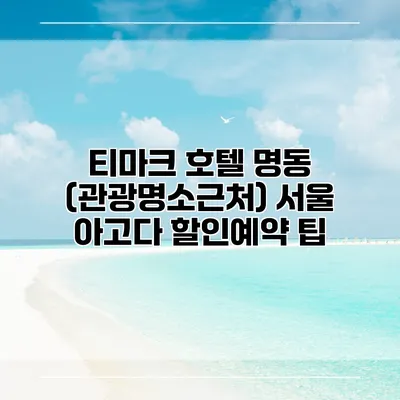 티마크 호텔 명동 (관광명소근처) 서울 아고다 할인예약 팁