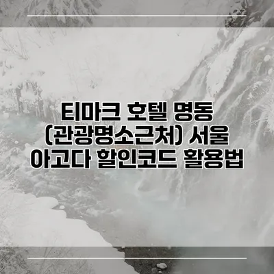 티마크 호텔 명동 (관광명소근처) 서울 아고다 할인코드 활용법