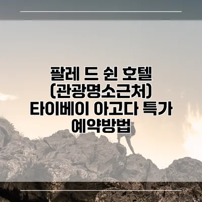 팔레 드 쉰 호텔 (관광명소근처) 타이베이 아고다 특가 예약방법