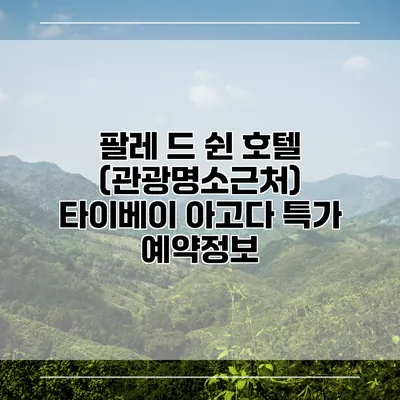 팔레 드 쉰 호텔 (관광명소근처) 타이베이 아고다 특가 예약정보