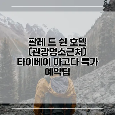 팔레 드 쉰 호텔 (관광명소근처) 타이베이 아고다 특가 예약팁