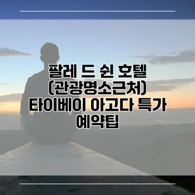 팔레 드 쉰 호텔 (관광명소근처) 타이베이 아고다 특가 예약팁