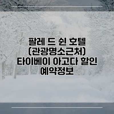 팔레 드 쉰 호텔 (관광명소근처) 타이베이 아고다 할인 예약정보