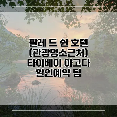 팔레 드 쉰 호텔 (관광명소근처) 타이베이 아고다 할인예약 팁