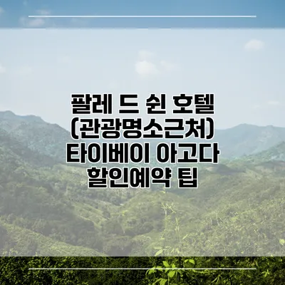 팔레 드 쉰 호텔 (관광명소근처) 타이베이 아고다 할인예약 팁