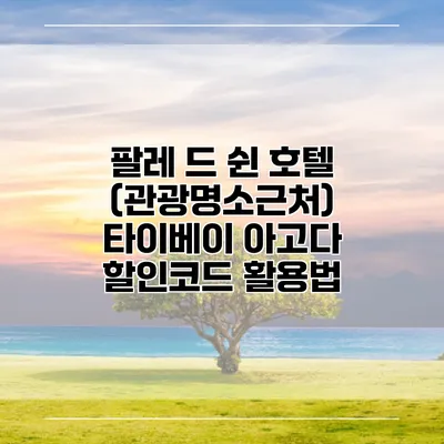 팔레 드 쉰 호텔 (관광명소근처) 타이베이 아고다 할인코드 활용법