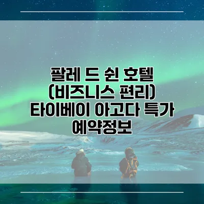 팔레 드 쉰 호텔 (비즈니스 편리) 타이베이 아고다 특가 예약정보