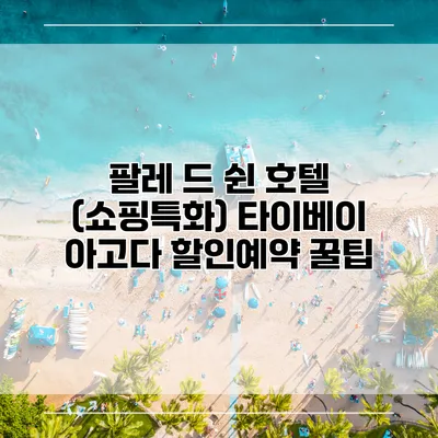 팔레 드 쉰 호텔 (쇼핑특화) 타이베이 아고다 할인예약 꿀팁