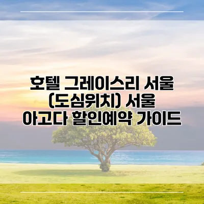 호텔 그레이스리 서울 (도심위치) 서울 아고다 할인예약 가이드