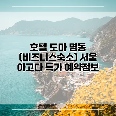 호텔 도마 명동 (비즈니스숙소) 서울 아고다 특가 예약정보