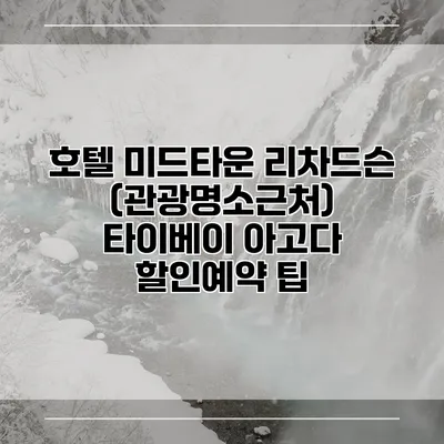 호텔 미드타운 리차드슨 (관광명소근처) 타이베이 아고다 할인예약 팁