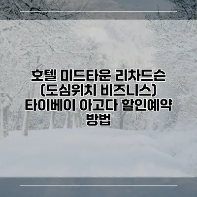 호텔 미드타운 리차드슨 (도심위치 비즈니스) 타이베이 아고다 할인예약 방법