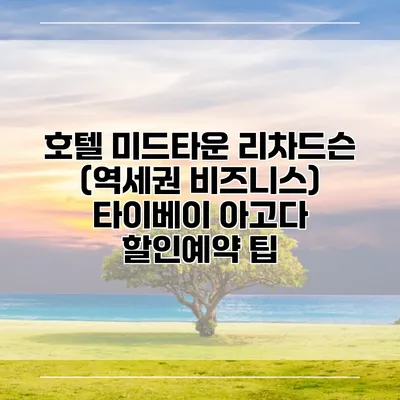 호텔 미드타운 리차드슨 (역세권 비즈니스) 타이베이 아고다 할인예약 팁